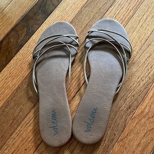 Gold Volcom Sandals size 10 Womens